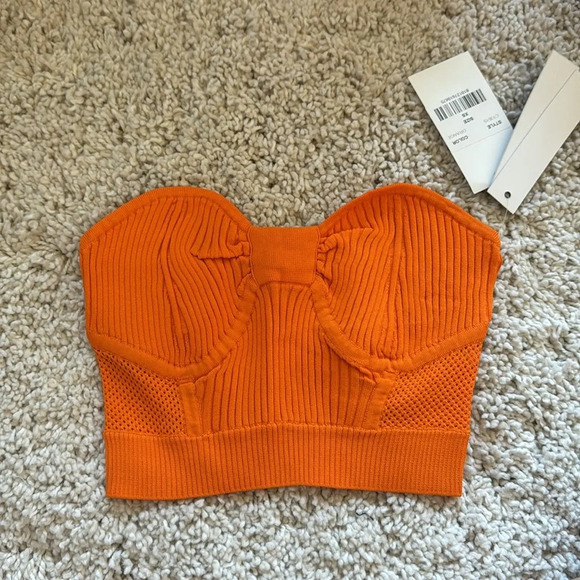 Central Park West Sage Strapless Top In Orange - Picture 6 of 6
